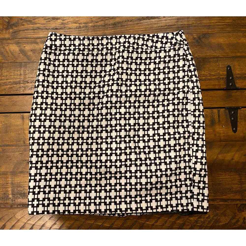 Cynthia Rowley Pencil Skirt Women’s Size 10 in Black & White Geometric Pattern